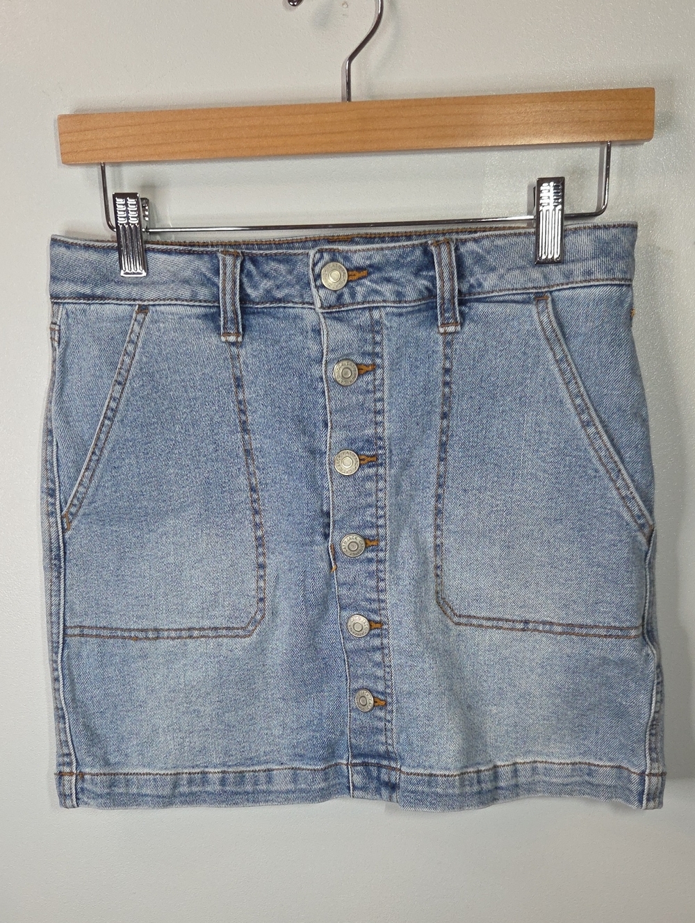 Cat & Jack Light Blue Button-Front (Snaps)Denim Skirt